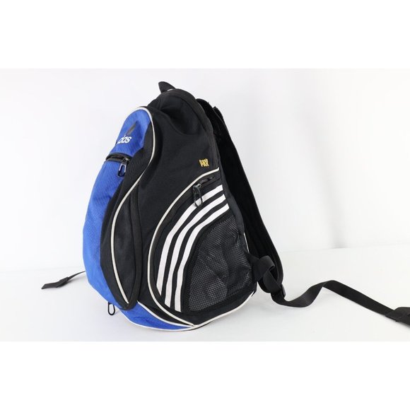 Vintage Adidas Fresh Park Spell Out Striped Soccer Ball Holder Backpack Bag Blue - Picture 5 of 11